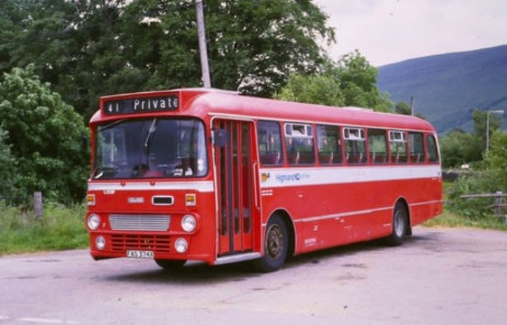 Bus Parked parked across from the Hall 1986