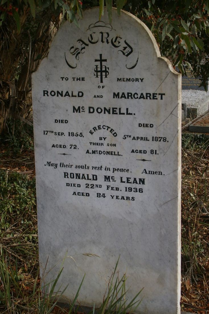 Headstone of Ronald and Margaret MacDonell 